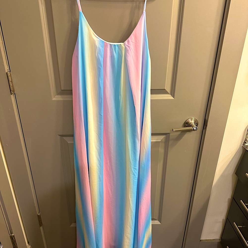 Small Pink Lily Maxi Dress